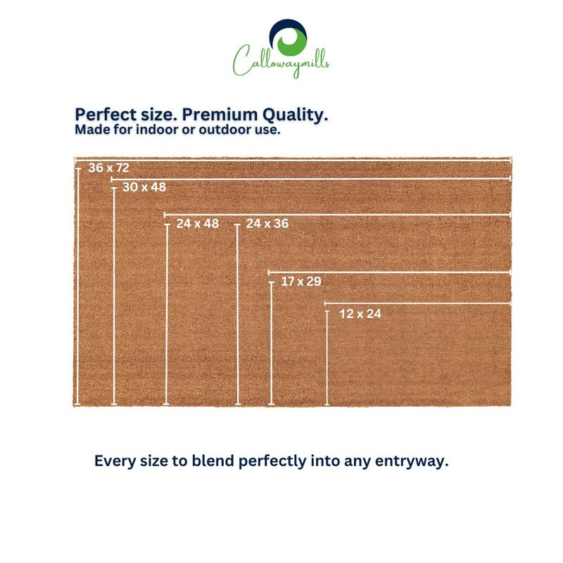 Calloway Mills 153552436 Natural Coir with Vinyl Backing Doormat, 24" x 36", Natural - Image 4